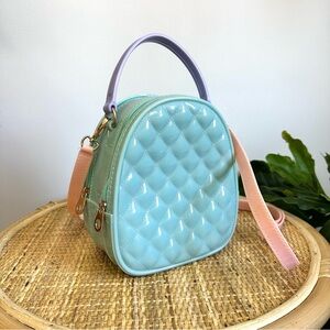 NWOT Mini Pastel Jelly Mini Backpack, Kawaii Convertible Purse Barbie Polly